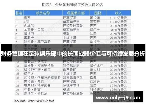 财务管理在足球俱乐部中的长期战略价值与可持续发展分析 财务管理在足球俱乐部中的长期战略价值与可持续发展分析